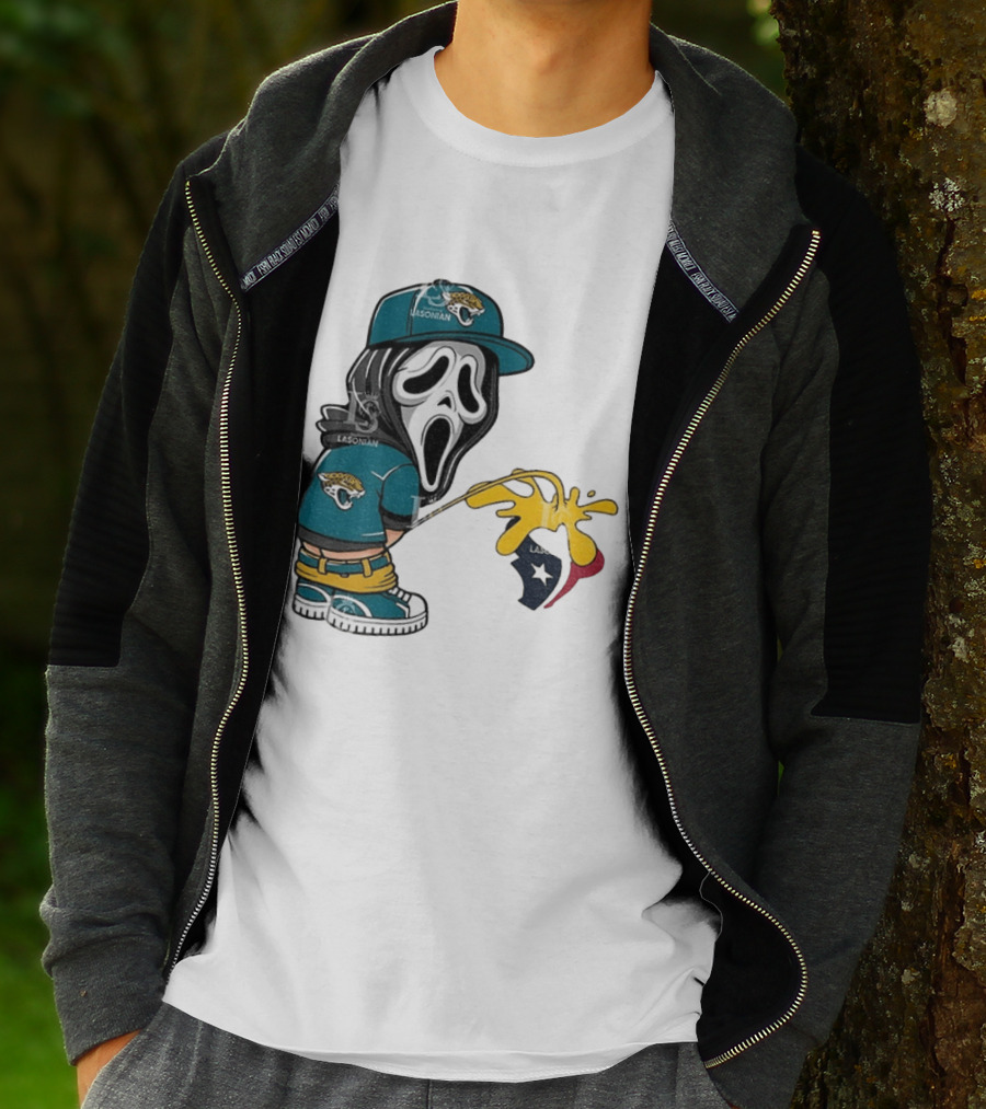 Jacksonville Jaguars Ghostface Pissing On Houston Texans T-Shirt