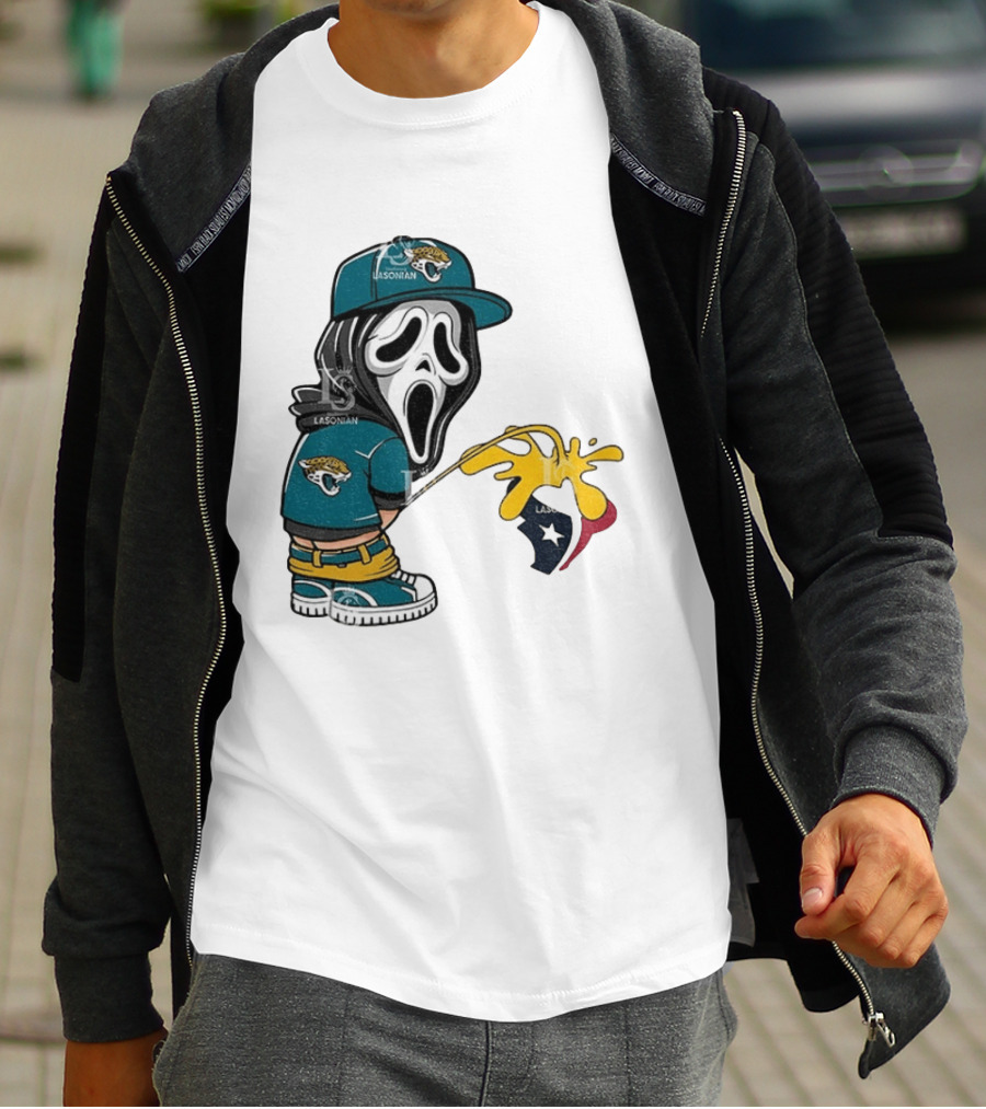 Jacksonville Jaguars Ghostface Pissing On Houston Texans T-Shirt