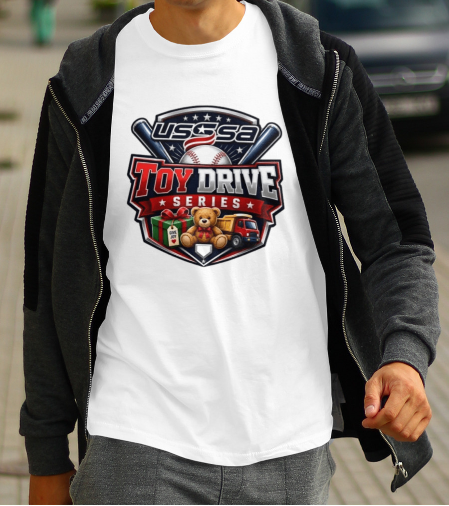 USSSA Toy Drive Series Teddy Bear Truck Give Joy Baseball Tournament T-Shirt