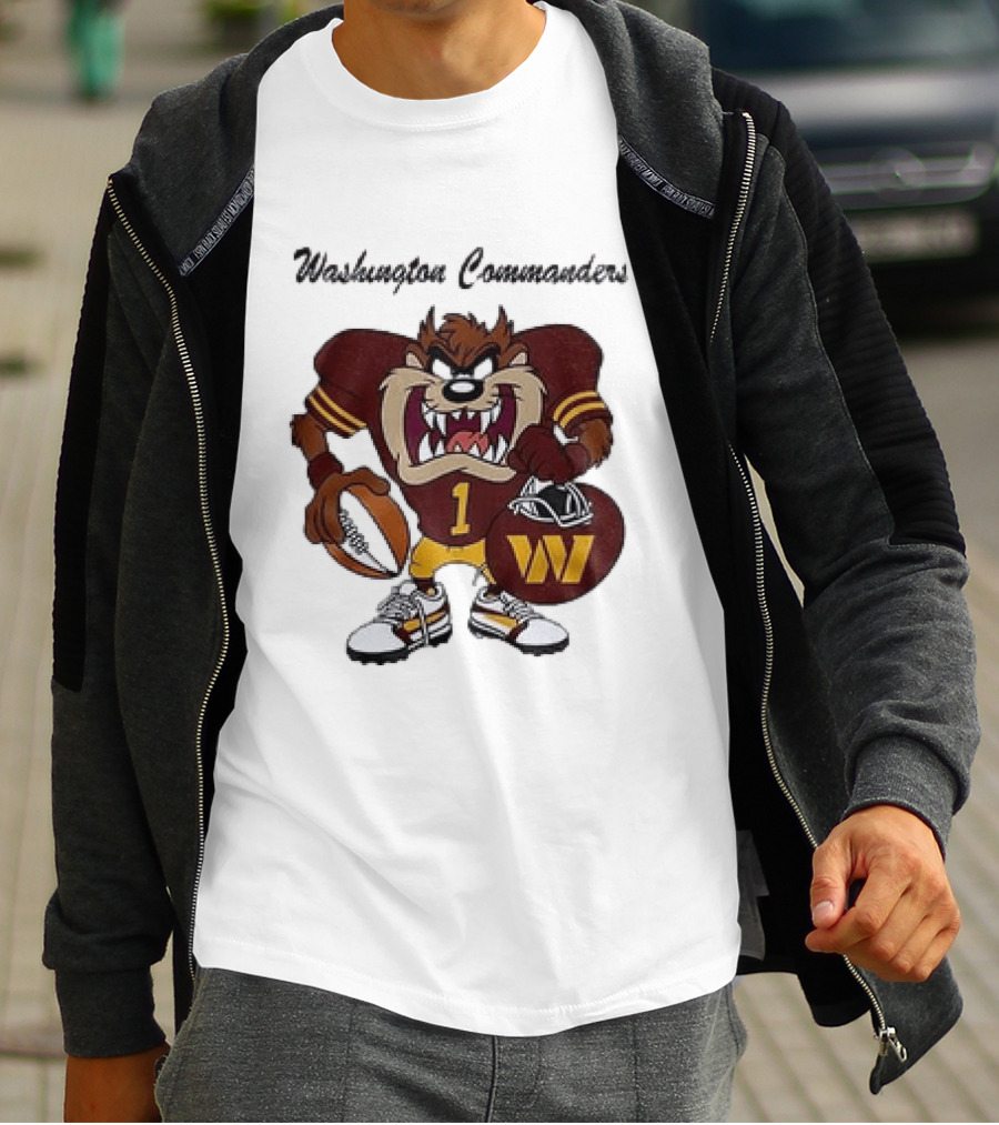 Washington Commanders Taz Looney Tunes Collaboration Football Fan Gear T-Shirt