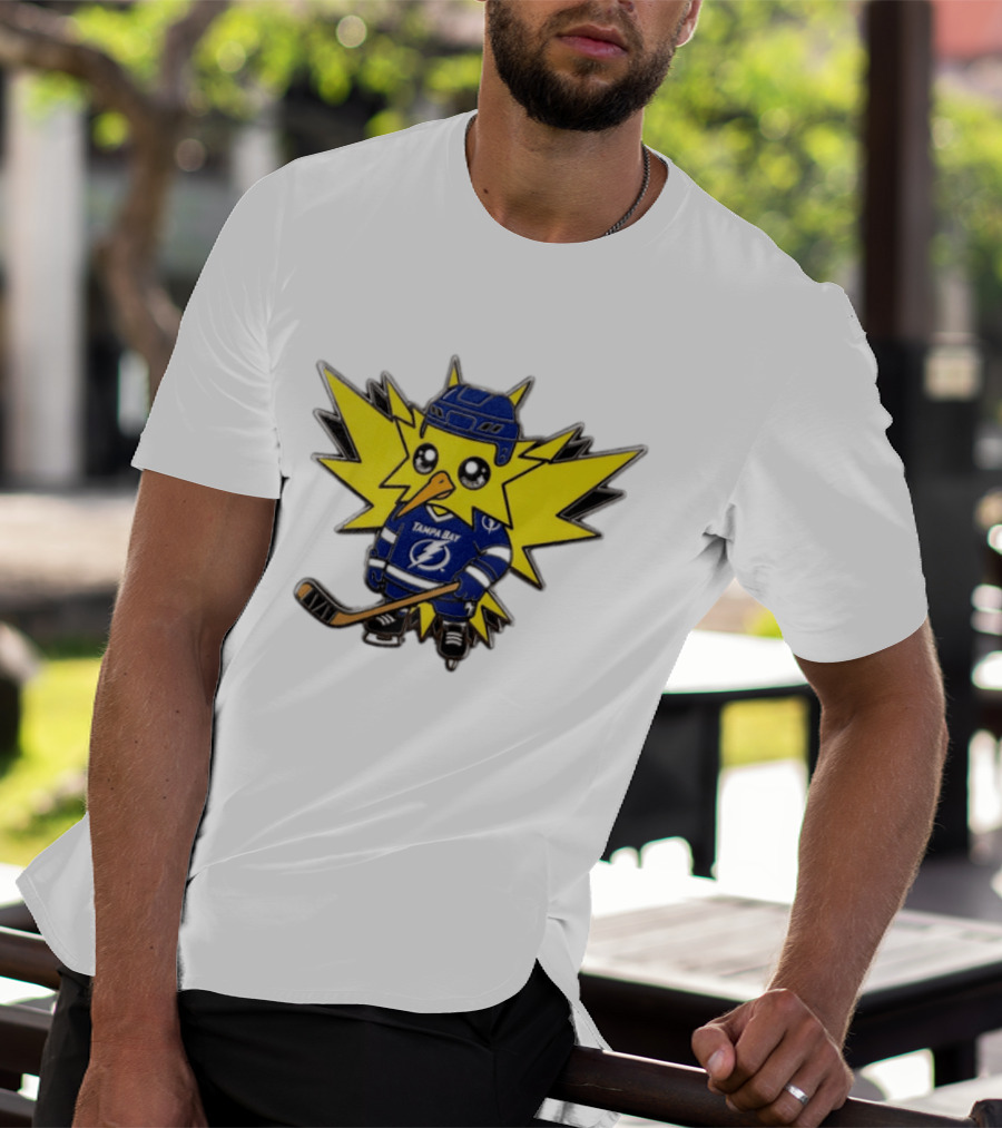 Zapdos Tampa Bay Lightning NHL Pokemon Hockey Cartoon T-Shirt