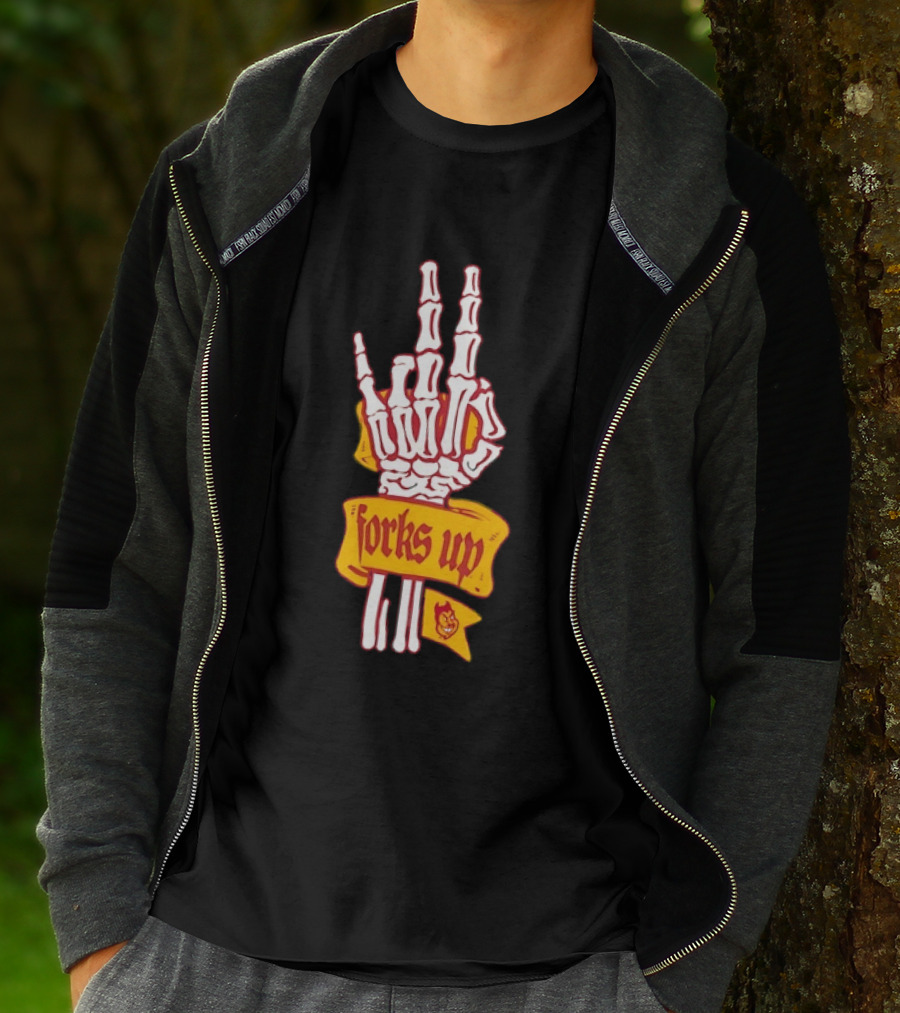 Arizona State Sun Devils Forks Up Skeleton Hand Fan Gear T-Shirt