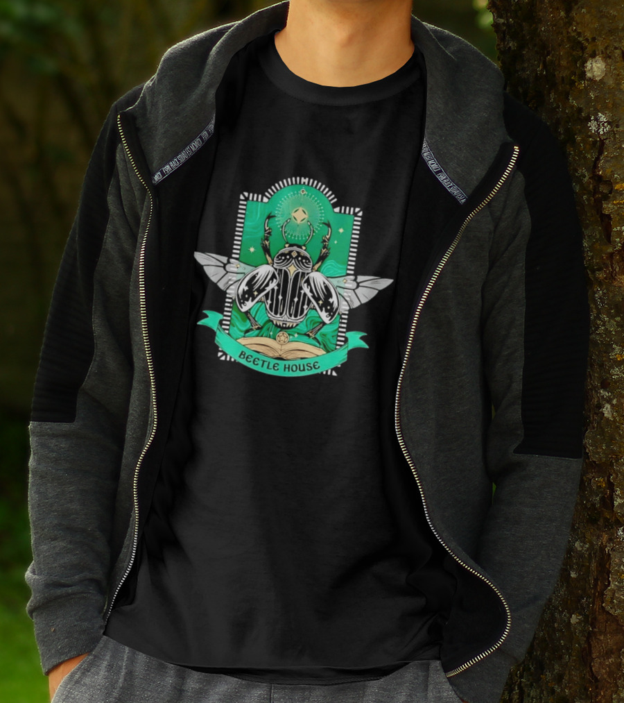 Beetle House Occult Insect Scarab Gothic Mystical Symbolism T-Shirt