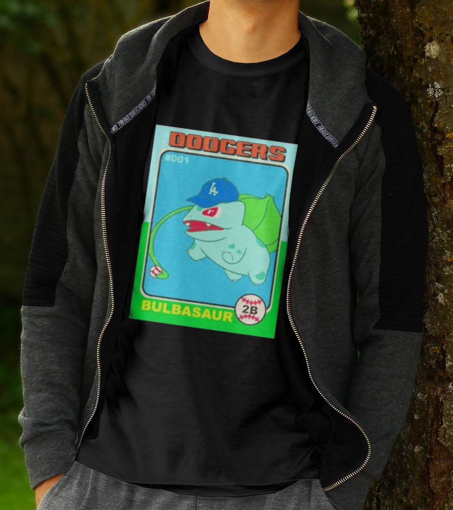 Bulbasaur Dodgers LA Cap Baseball Card No 001 T-Shirt