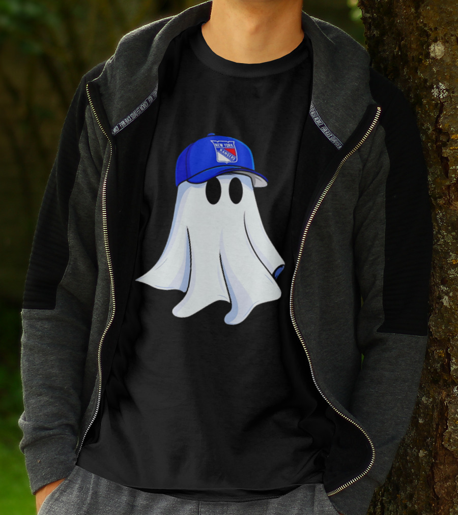 New York Rangers Ghost With Blue Cap Halloween T-Shirt