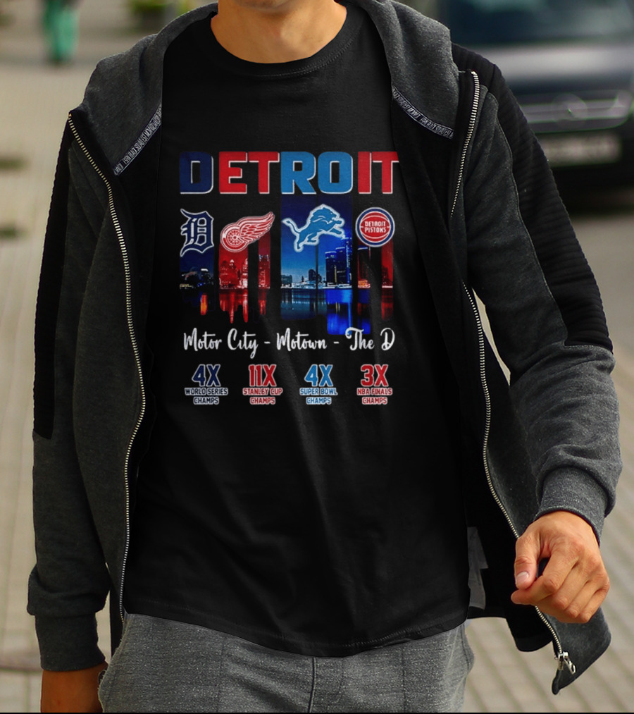 Detroit Champions Motor City Motown The D 4X 11X 4X 3X T-Shirt