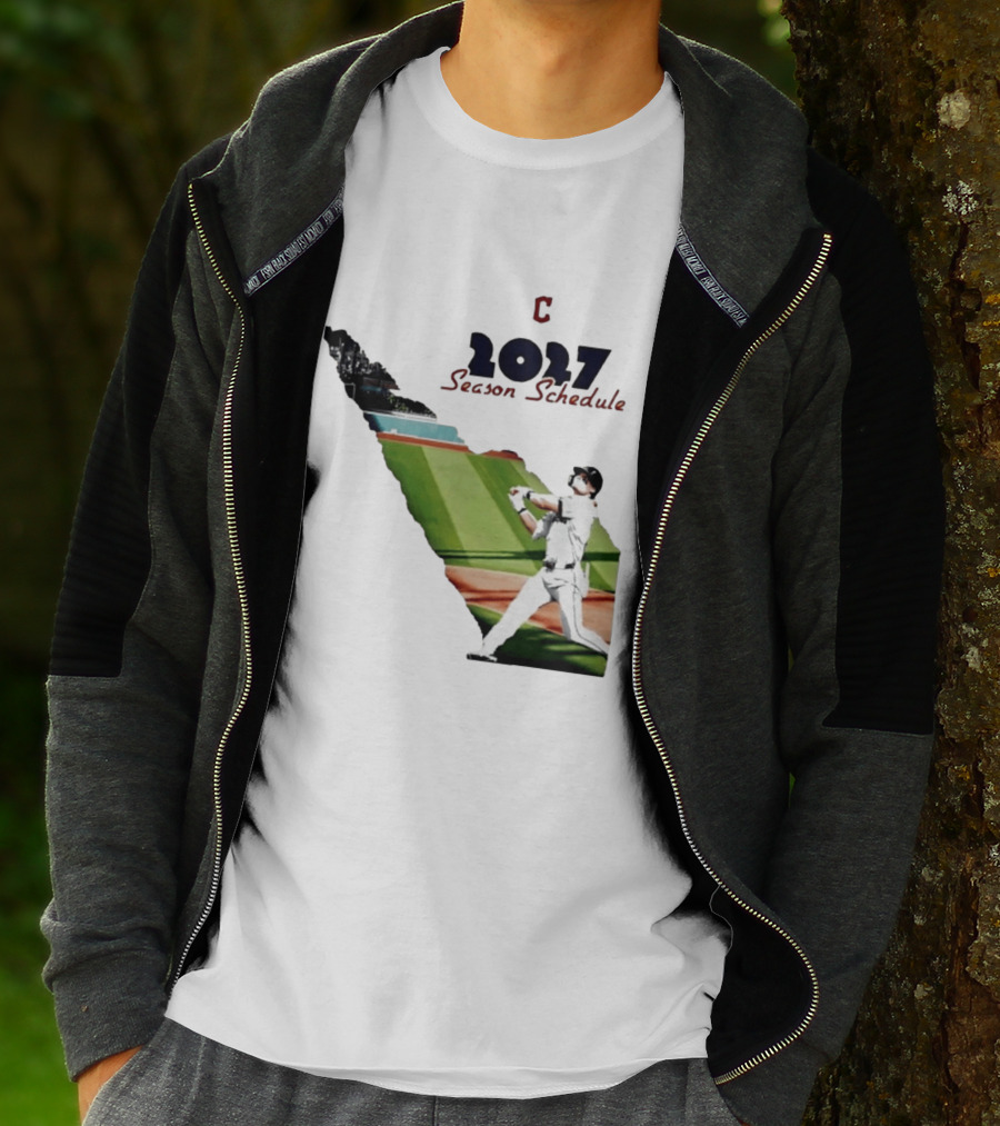 Cleveland Baseball 2027 Season Schedule Batter Action T-Shirt