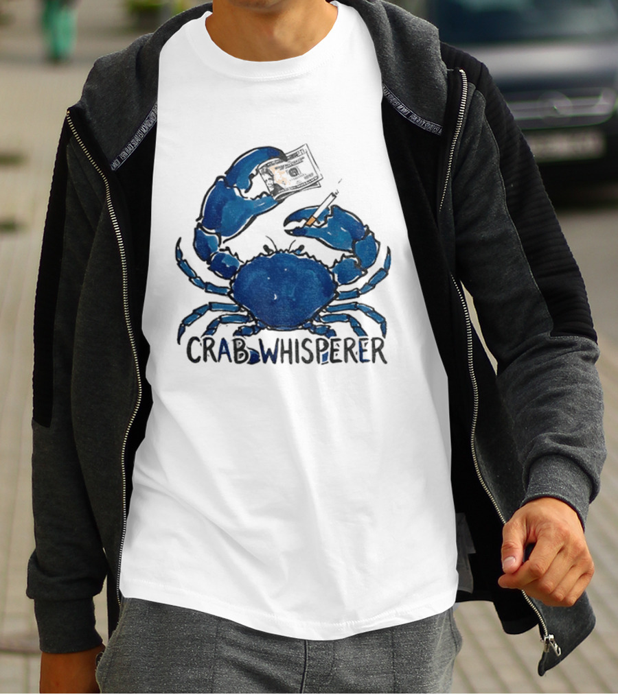 Crab Whisperer Blue Crab Holding Paintbrush Meme T-Shirt