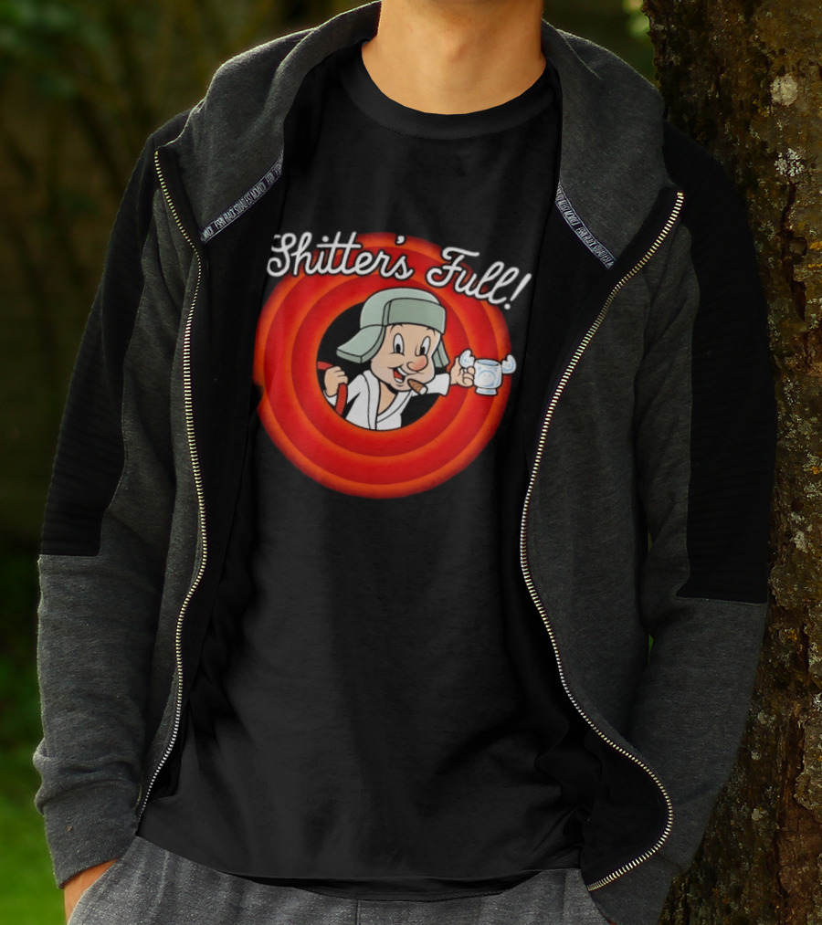 Shitter's Full Cousin Christmas Vacation Cartoon Character Cigar And Robe T-Shirt