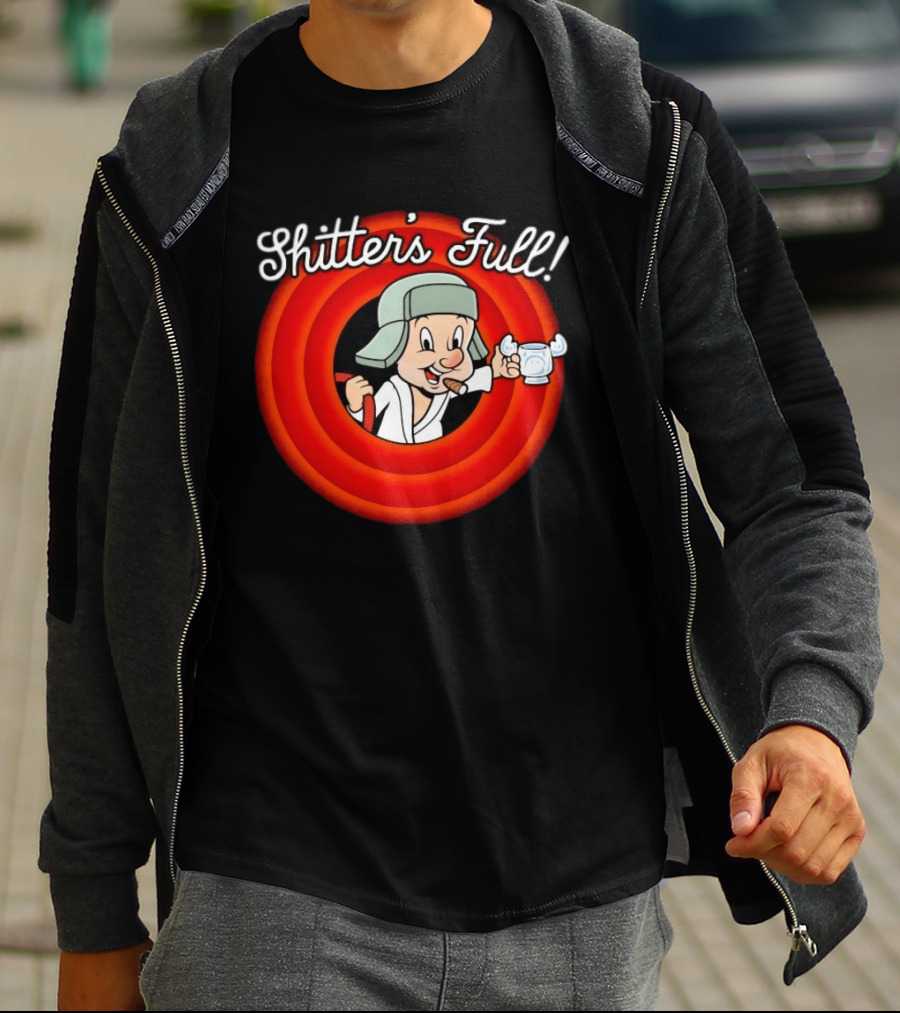 Shitter's Full Cousin Christmas Vacation Cartoon Character Cigar And Robe T-Shirt
