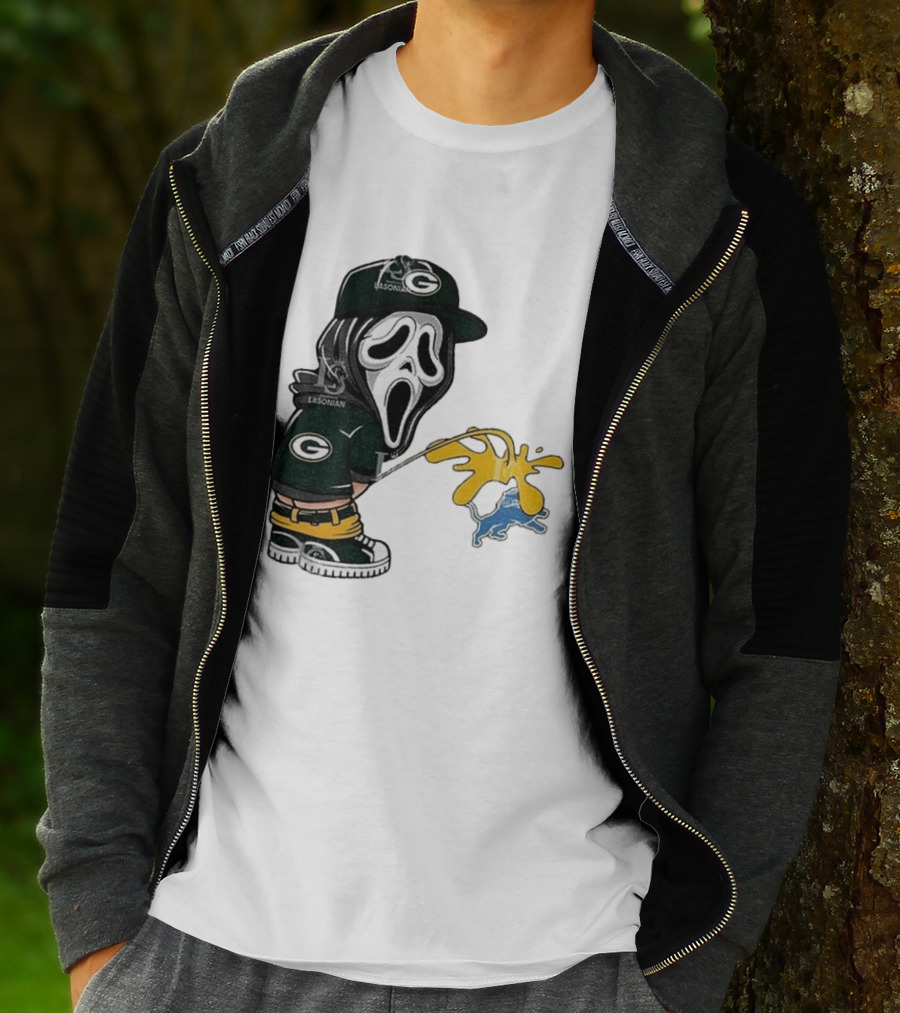 Green Bay Packers Ghostface Pissing On Detroit Lions NFL Rivalry T-Shirt