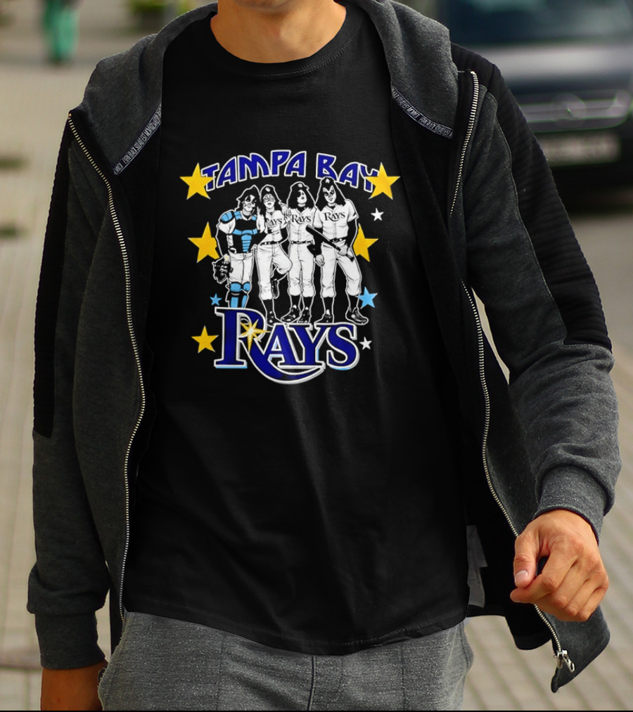 Tampa Bay Rays Kiss Band Members Stars Mashup T-Shirt