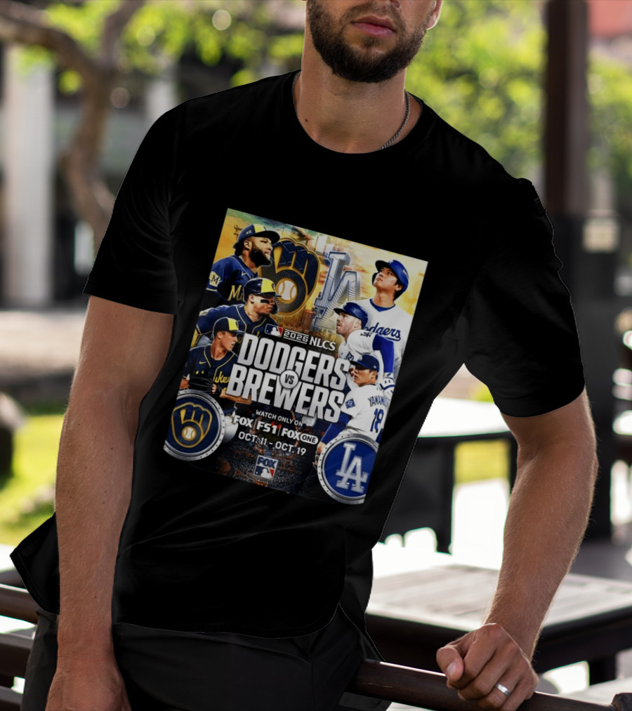 2026 NLCS Dodgers Vs Brewers MLB Showdown On Fox Oct 11 19 T-Shirt