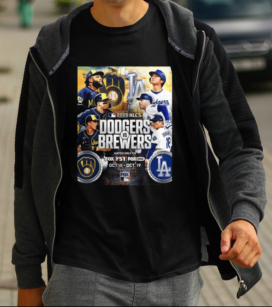 2026 NLCS Dodgers Vs Brewers MLB Showdown On Fox Oct 11 19 T-Shirt
