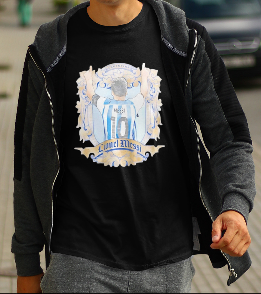 Lionel Messi Argentina Number 10 Football Jersey T-Shirt