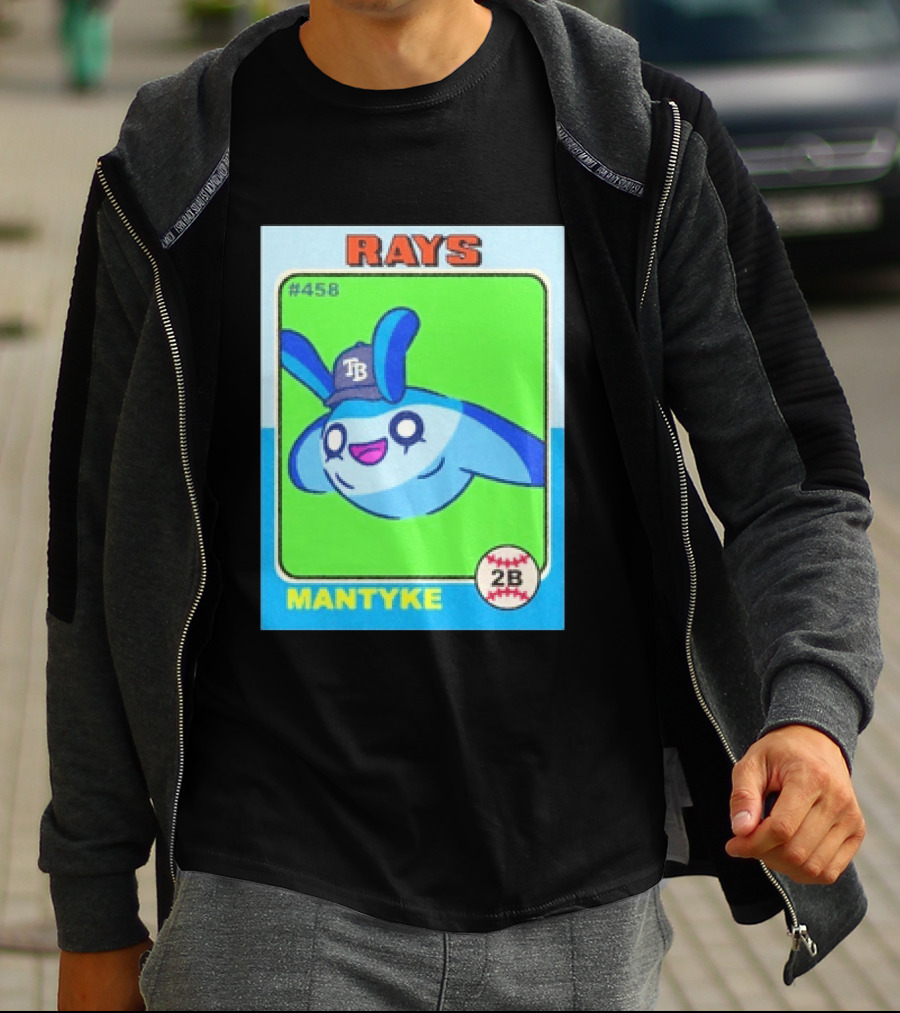 Rays Mantyke Tampa Bay No 458 Baseball Card TB T-Shirt