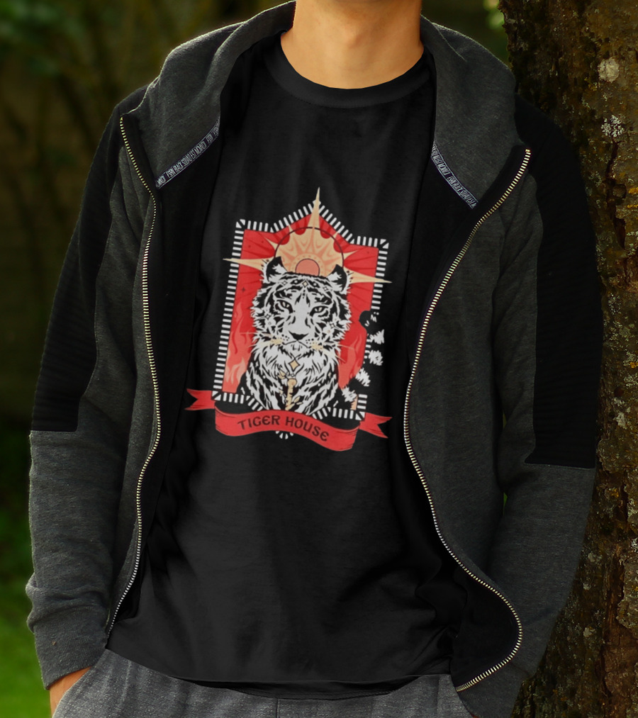 Tiger House Celestial Animal Sunburst Tiger T-Shirt
