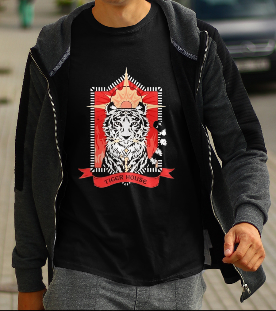 Tiger House Celestial Animal Sunburst Tiger T-Shirt