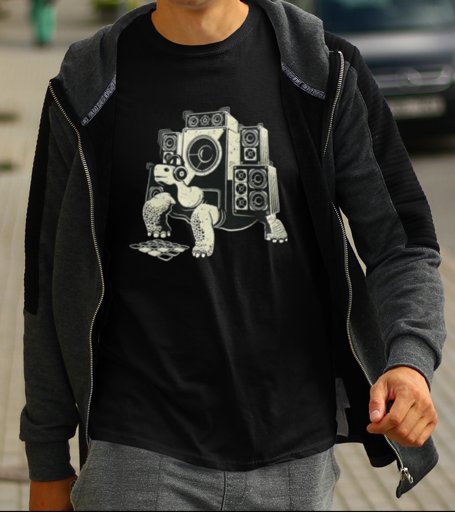 Turtle Wearing Headphones With Surround Sound Speakers T-Shirt