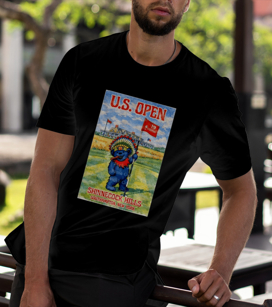 U.S. Open Shinnecock Hills Southampton New York Grateful Dead Dancing Bear Golf Course T-Shirt