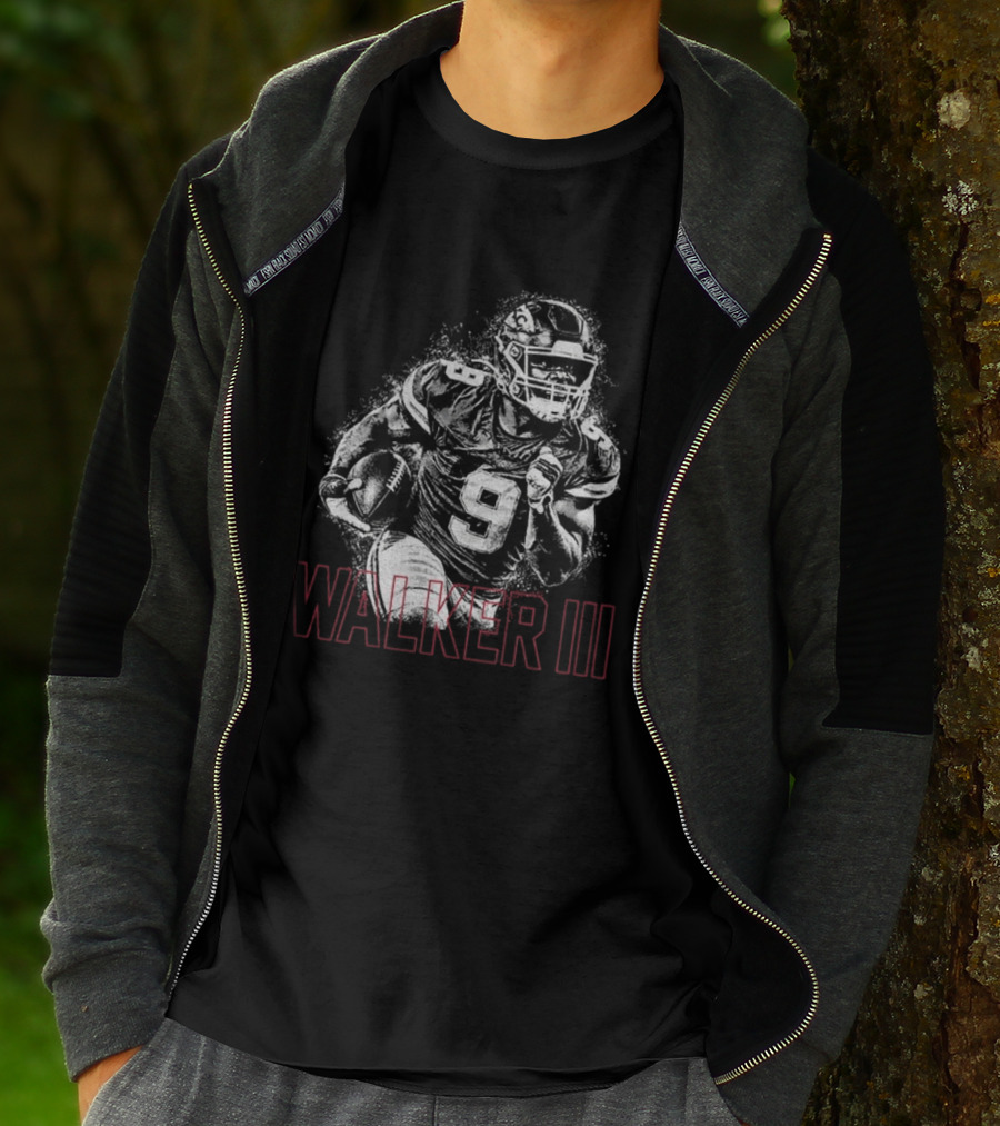 Walker III Halftone Kenneth Walker Red Kingdom Football T-Shirt