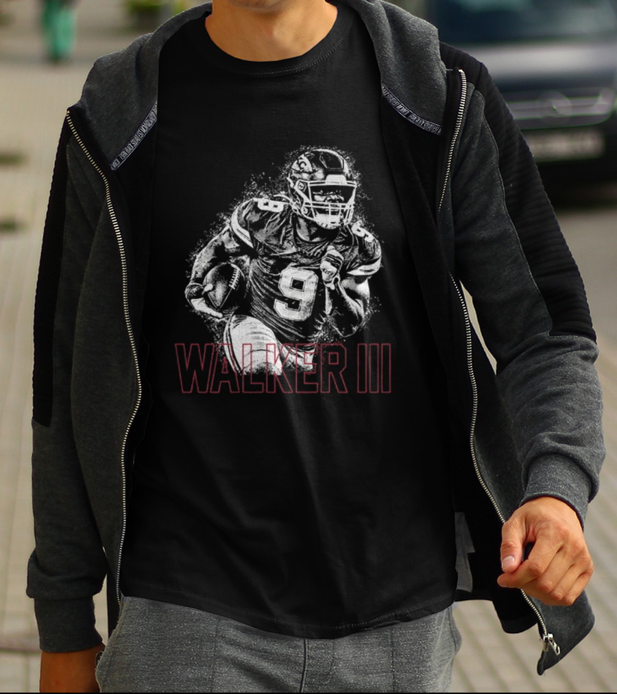 Walker III Halftone Kenneth Walker Red Kingdom Football T-Shirt