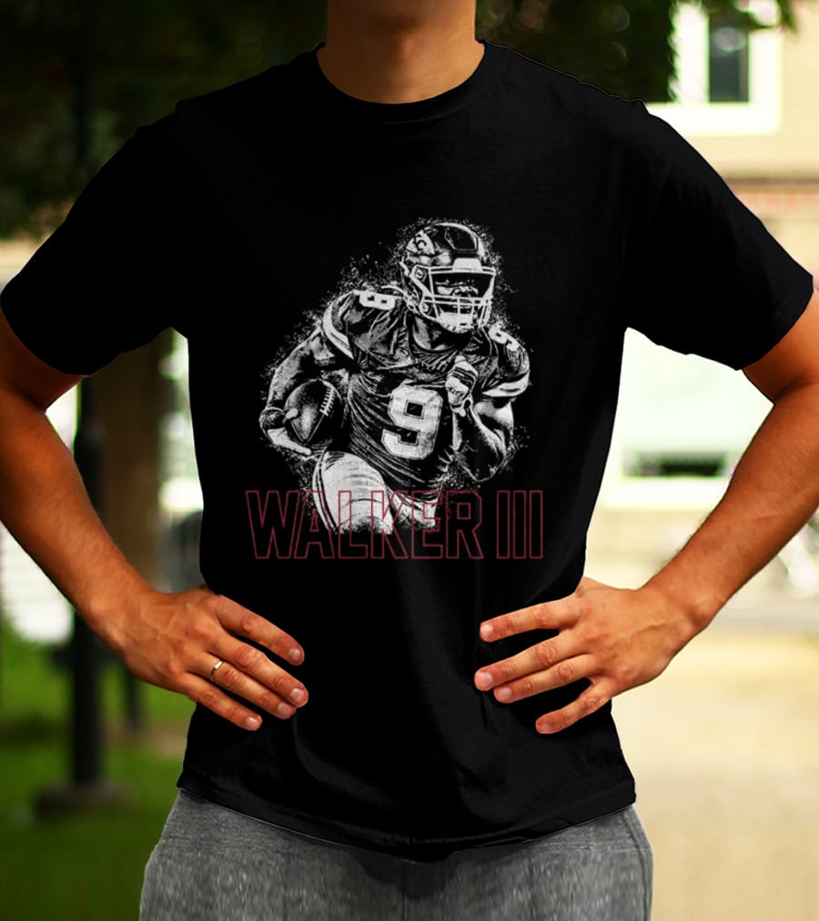 Walker III Halftone Kenneth Walker Red Kingdom Football T-Shirt