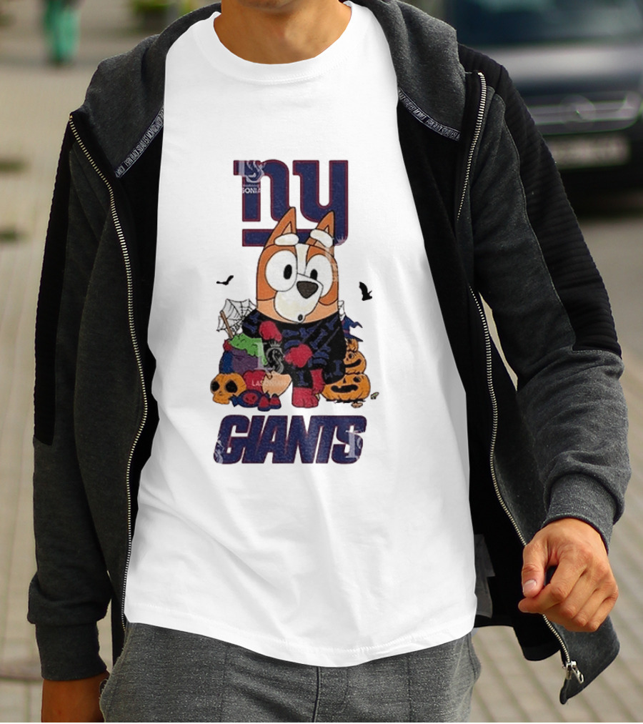 New York Giants Bluey Halloween 2026 Pumpkin Celebration T-Shirt