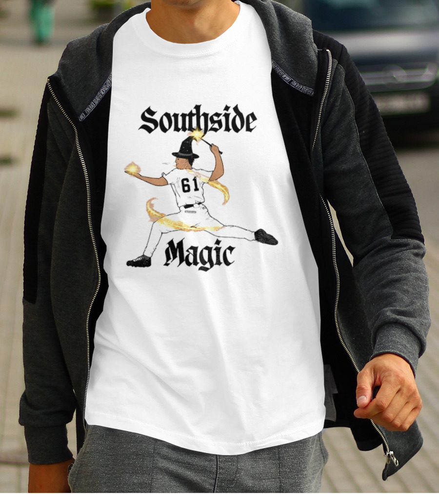 Southside Magic Wizard Baseball Chicago White Sox Postseason 61 Mike Vasil T-Shirt
