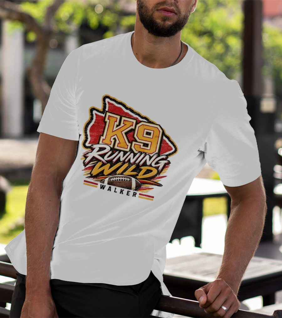 Walker K9 Running Wild Football Kansas City Sports Gameday T-Shirt
