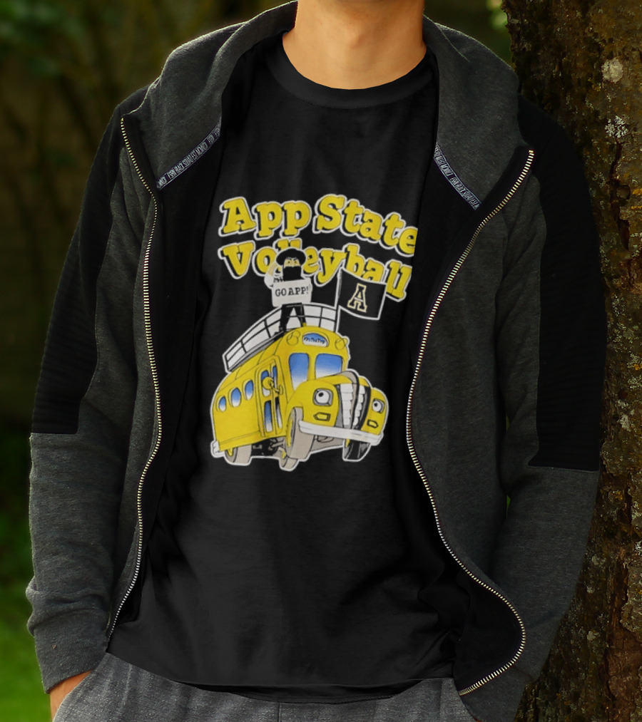 App State Volleyball Go App Mountaineers Bus Adventure T-Shirt