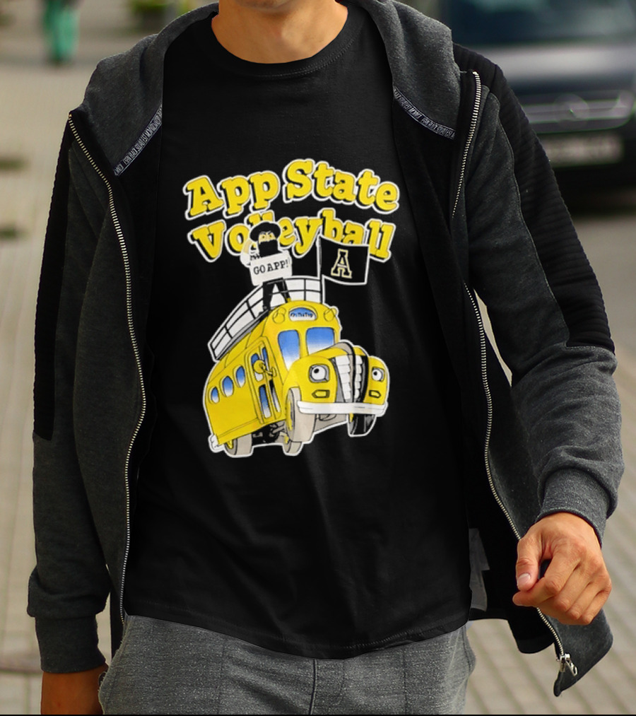 App State Volleyball Go App Mountaineers Bus Adventure T-Shirt