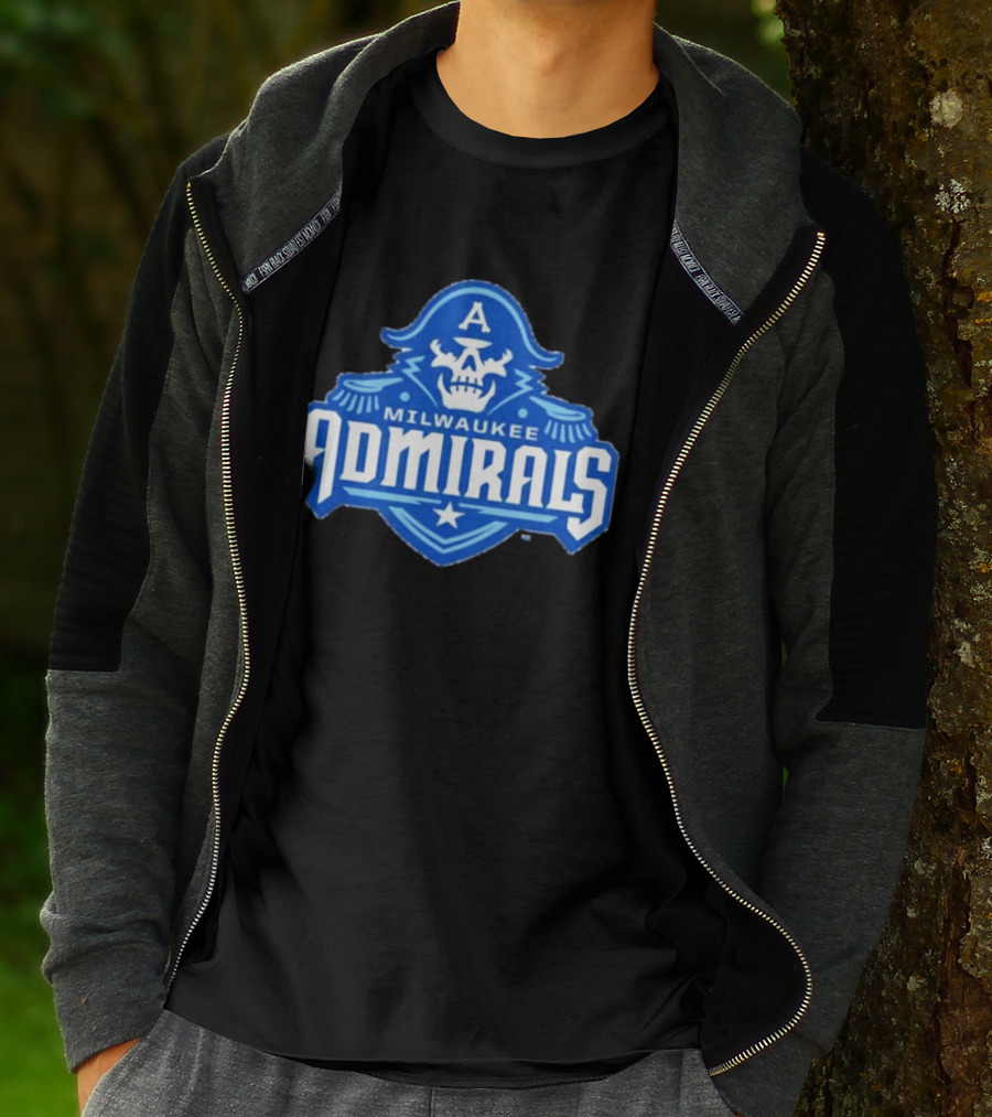 Milwaukee Admirals AHL Hockey Team Spooky Skeleton T-Shirt