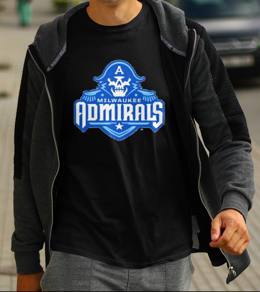Milwaukee Admirals AHL Hockey Team Spooky Skeleton T-Shirt