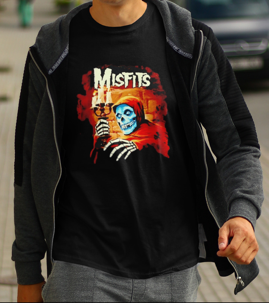 Misfits Crimson Ghost Candle Holder Punk Rock Skeleton T-Shirt