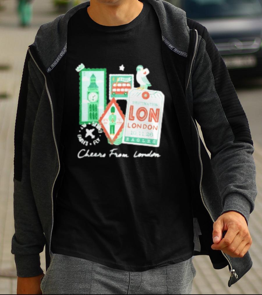 Philadelphia Eagles Destination London 101126 Cheers London T-Shirt