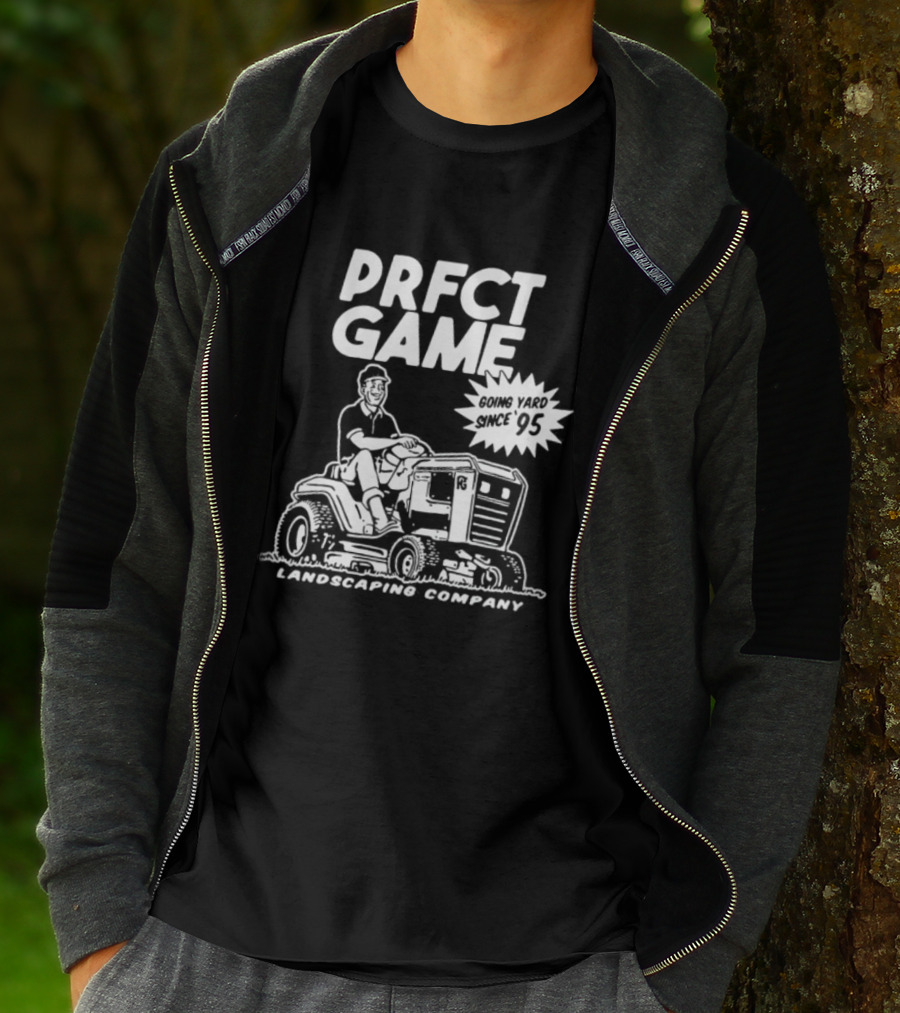 PRFCT Game Landscaping Company Going Yard Since '95 Vintage Mower T-Shirt