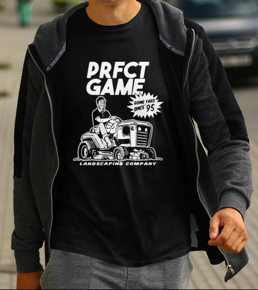 PRFCT Game Landscaping Company Going Yard Since '95 Vintage Mower T-Shirt