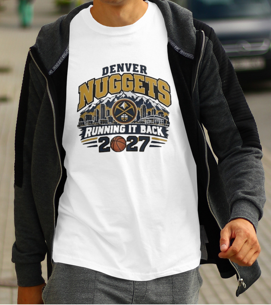 Denver Nuggets 2027 Running It Back Skyline Basketball T-Shirt