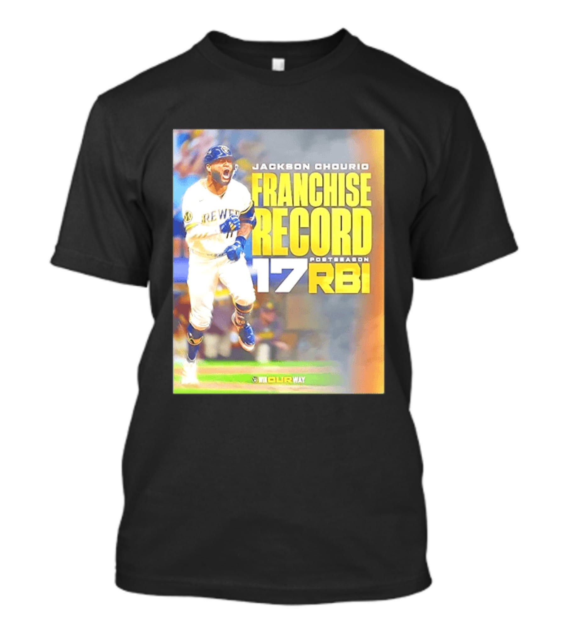 Jackson Chourio Franchise Record 17 RBI Postseason Milwaukee Brewers T-Shirt