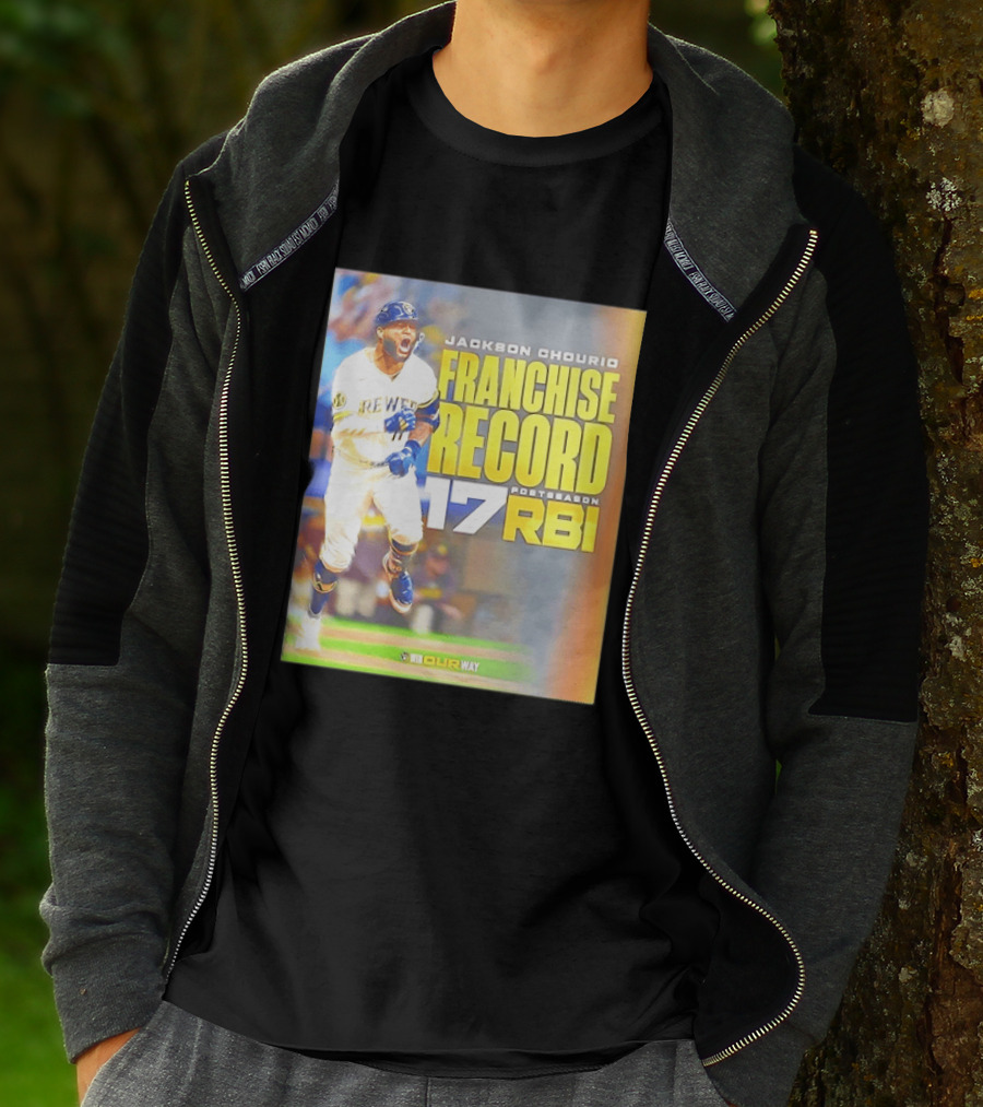 Jackson Chourio Franchise Record 17 RBI Postseason Milwaukee Brewers T-Shirt