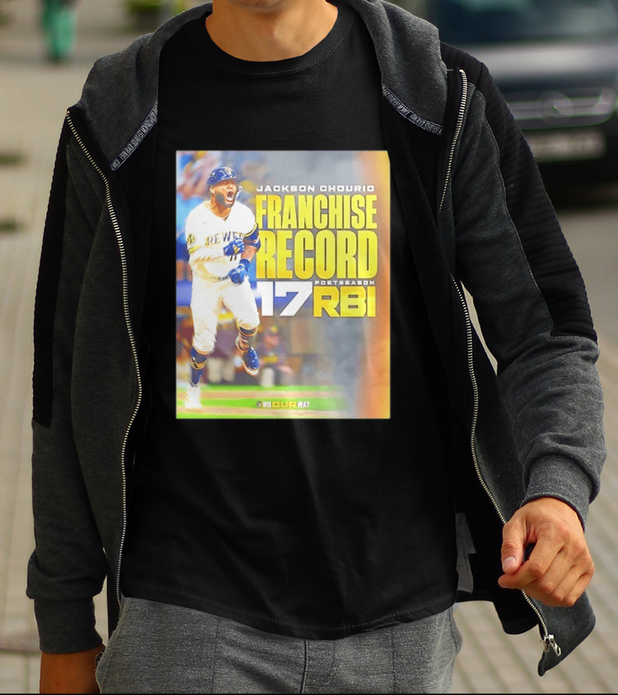 Jackson Chourio Franchise Record 17 RBI Postseason Milwaukee Brewers T-Shirt
