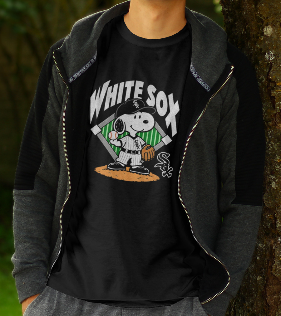 Snoopy Baseball White Sox October Chicago MLB T-Shirt