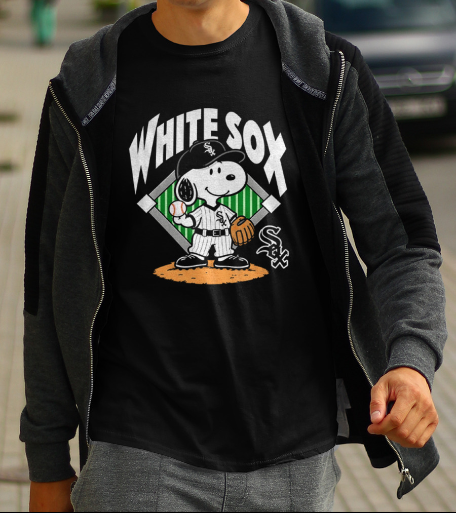 Snoopy Baseball White Sox October Chicago MLB T-Shirt