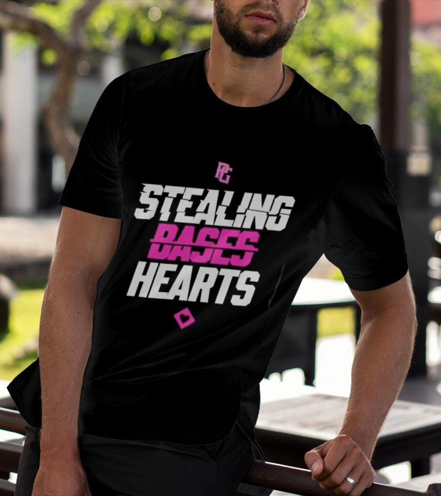 Stealing Bases Hearts Performance Pink Diamond T-Shirt
