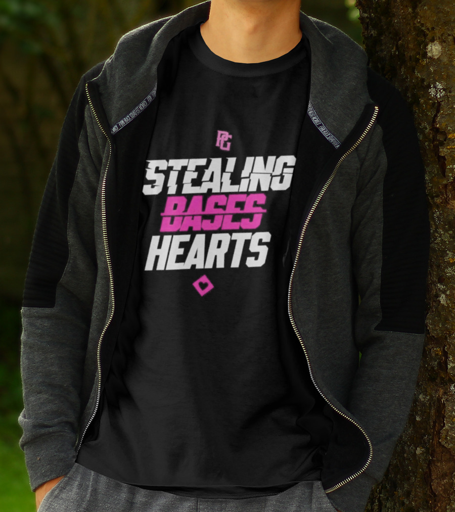 Stealing Bases Hearts Performance Pink Diamond T-Shirt