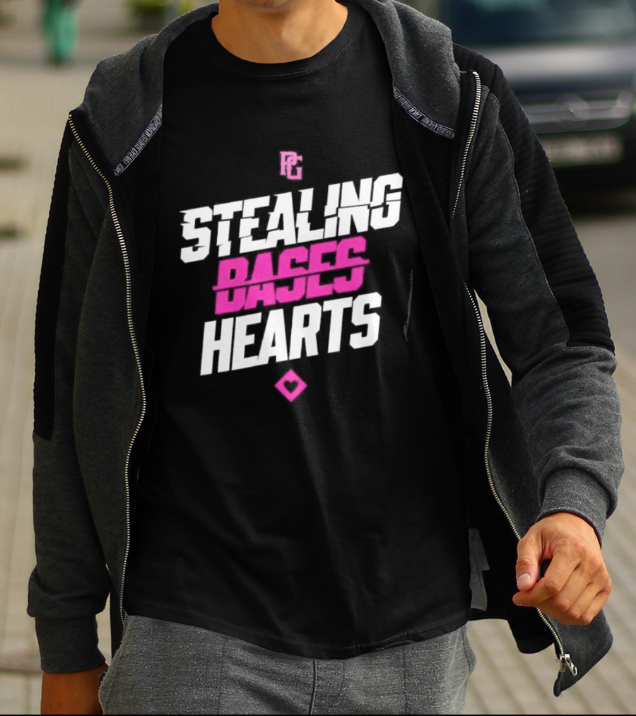 Stealing Bases Hearts Performance Pink Diamond T-Shirt
