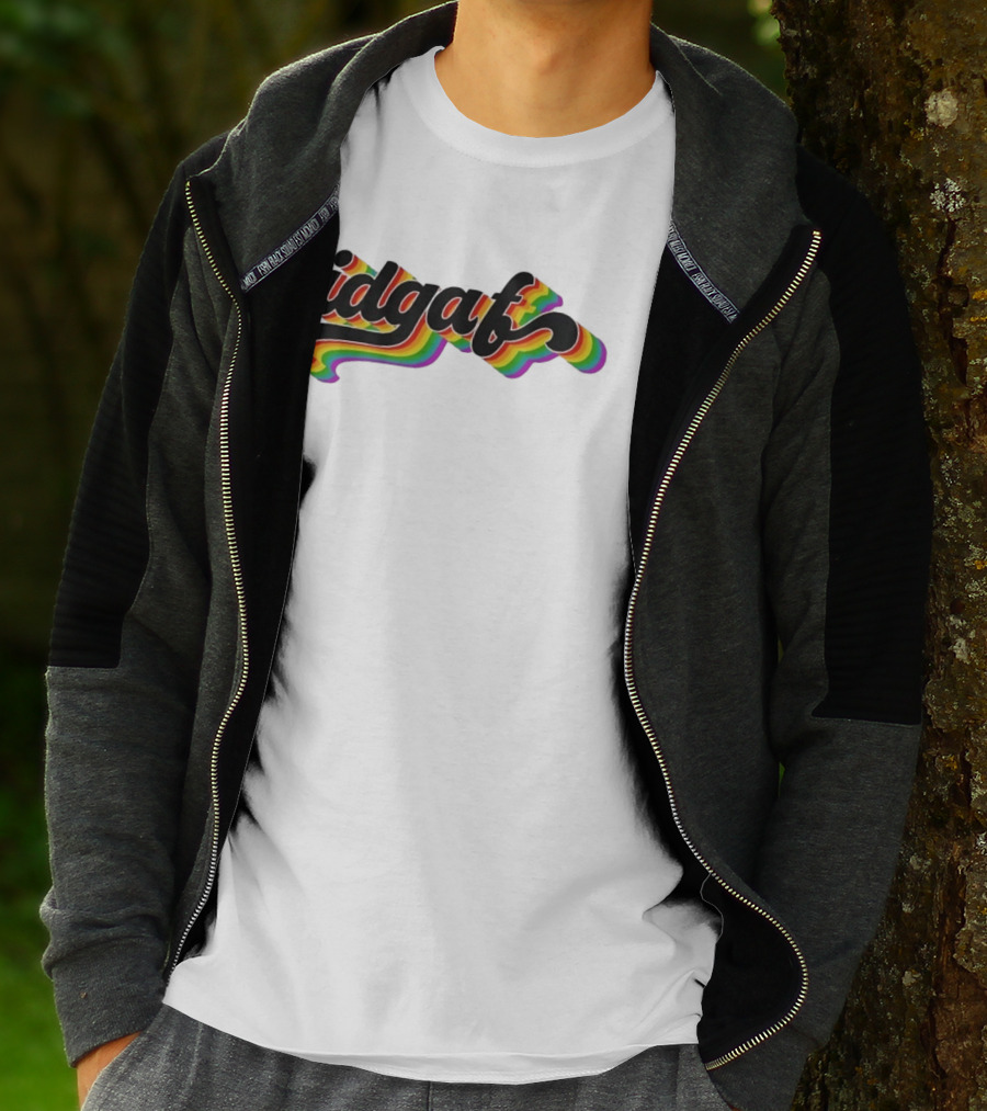 Idgaf Rainbow Groovy Retro Colorful T-Shirt