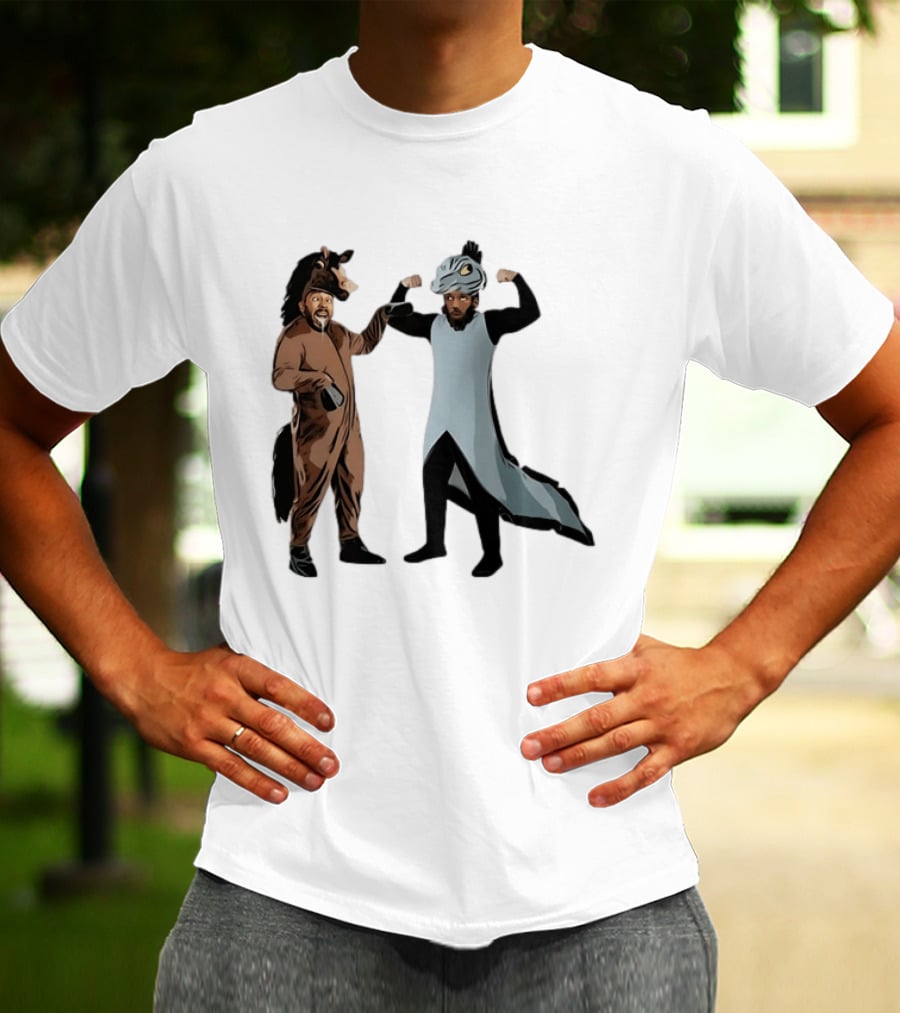 James Harden Joel Embiid Horse And Dinosaur Costumes Basketball Duo T-Shirt