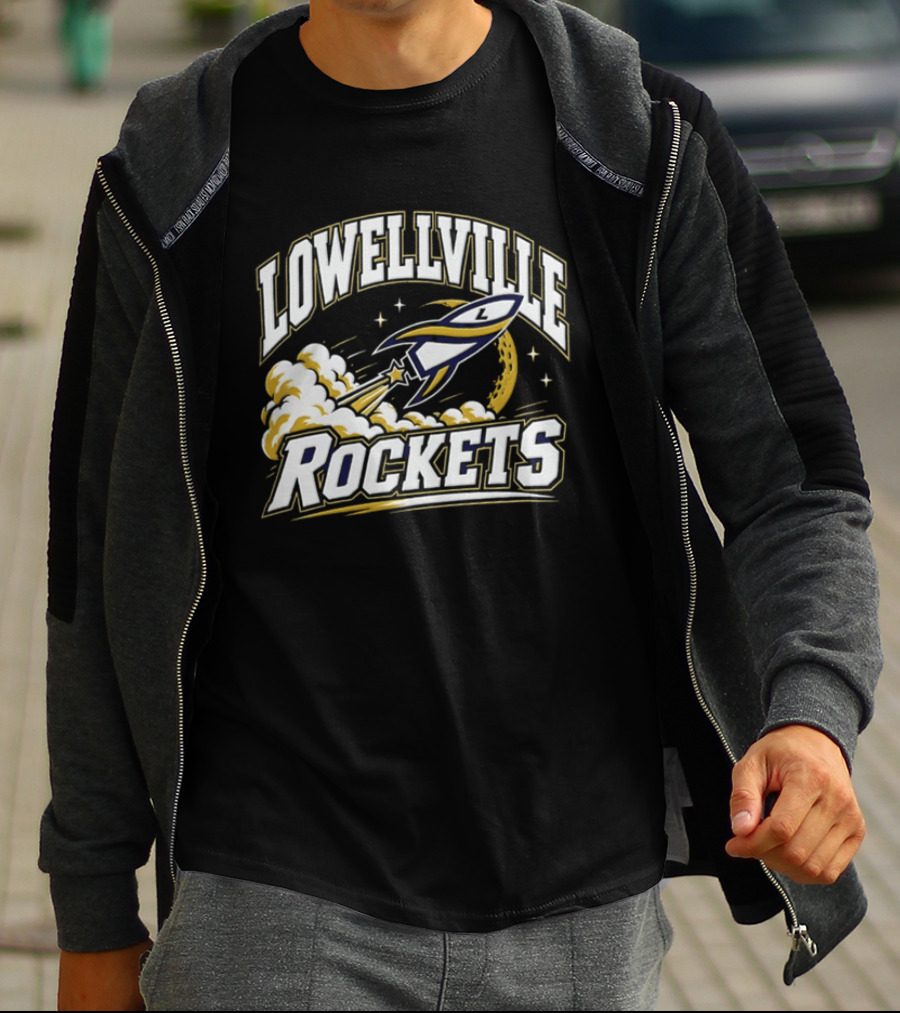 Lowellville Rockets Rocket Ship Launching NCAA Team Spirit T-Shirt